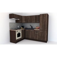 Bucatarie de Colt GENA NEW 3 ST. 160-230, Cu Corp de Cuptor, Wenge / Decor 7648